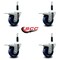 Service Caster 3.5'' Solid Poly Swivel 7/8'' Expanding Stem Caster Set Total Lock Brake, 4PK SCC-EXTTL20S3514-SPUS-78-4 - alternate 2